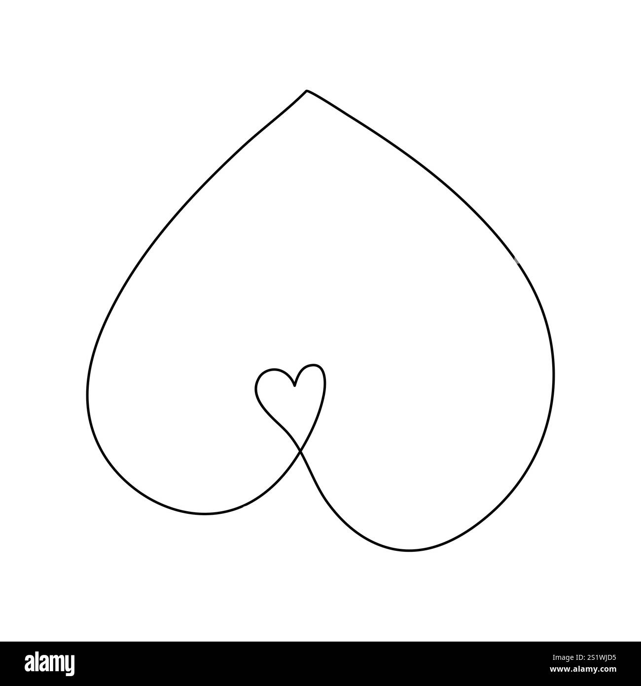 Vector Love Two Hearts logo signe romantique illustration symbole paires passion et calligraphie de mariage élément de conception de la saint-valentin modèle de salutation Illustration de Vecteur
