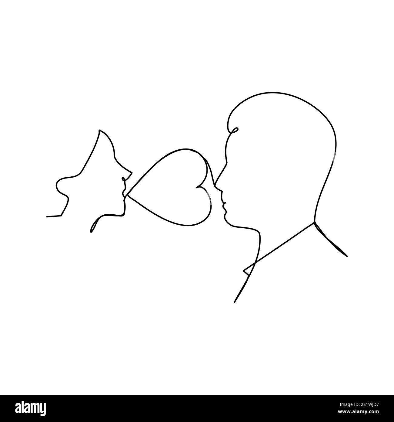 Vector Love Two Hearts logo signe romantique illustration symbole paires passion et calligraphie de mariage élément de conception de la saint-valentin modèle de salutation Illustration de Vecteur