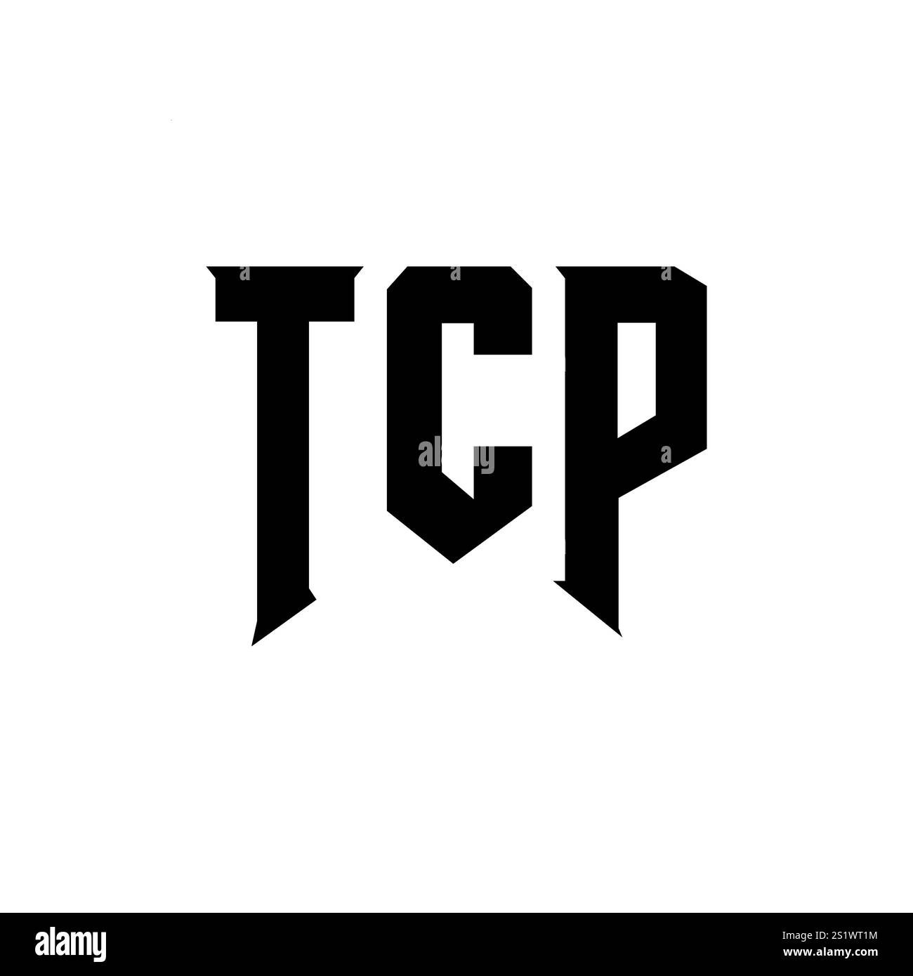 Conception de logo de lettre TCP pour la société de technologie. Combinaison de couleurs noir et blanc de conception de logo TCP. Logo TCP, vecteur TCP, design TCP, icône TCP, TCP alph Illustration de Vecteur