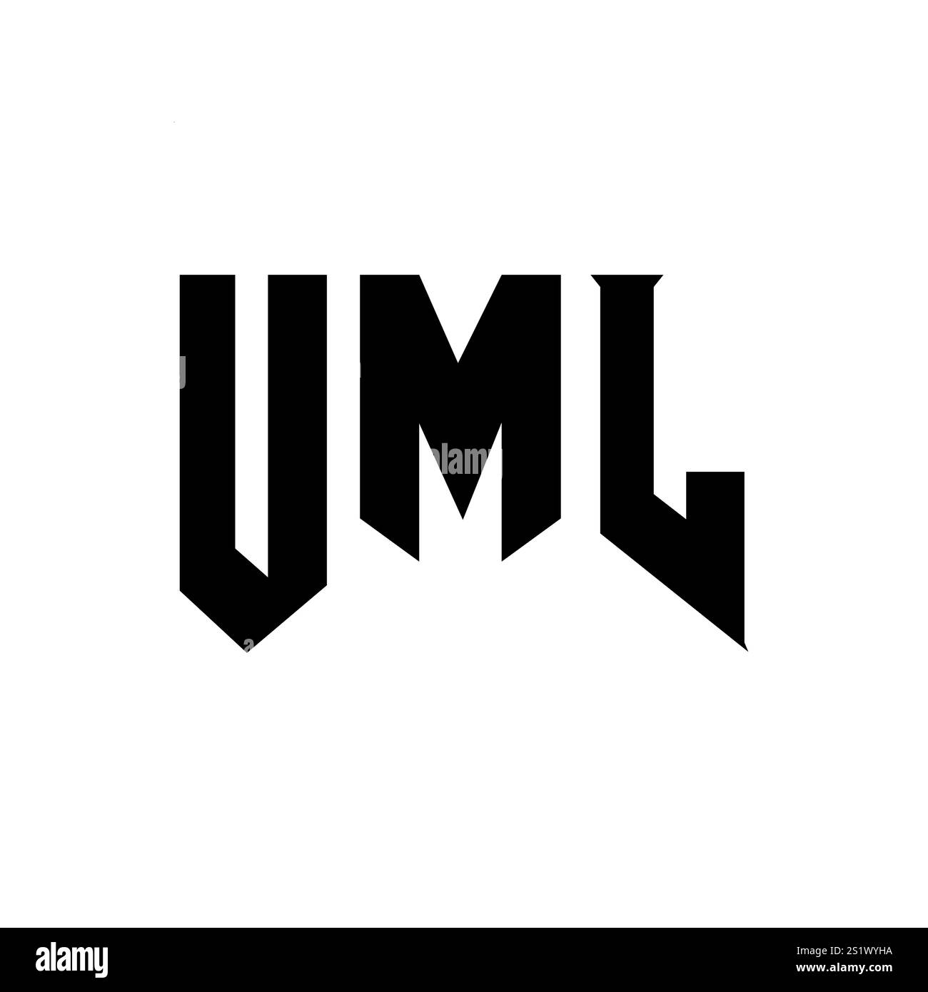 Conception de logo de lettre UML pour la société de technologie. Combinaison de couleurs noir et blanc de conception de logo UML. Logo UML, vecteur UML, conception UML, icône UML, alph UML Illustration de Vecteur