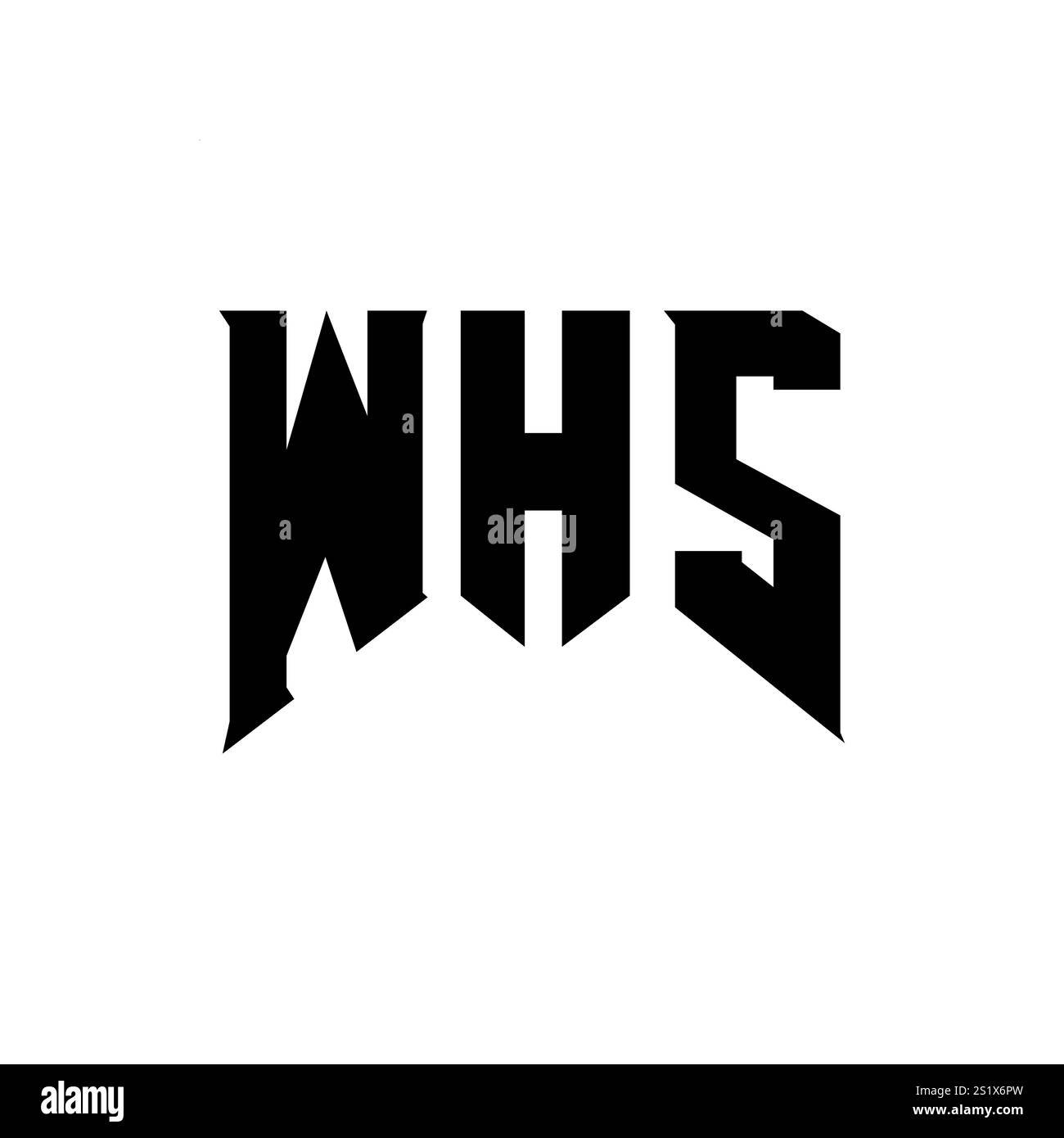 Conception de logo de lettre WHS pour la société de technologie. Combinaison de couleurs noir et blanc de conception de logo WHS. Logo WHS, vecteur WHS, conception WHS, icône WHS, WHS alph Illustration de Vecteur