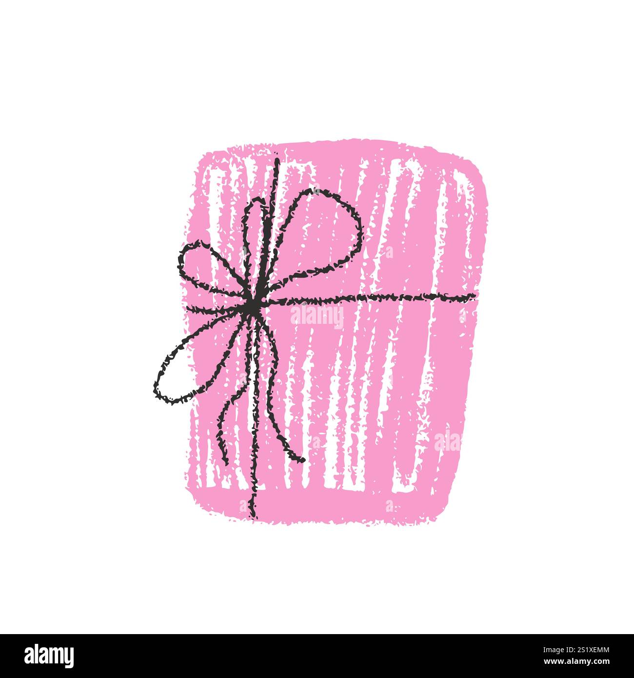 Coffret cadeau crayon. Décoration rose Saint-Valentin. Style coquette doodle. Illustration vectorielle isolée sur fond blanc Illustration de Vecteur