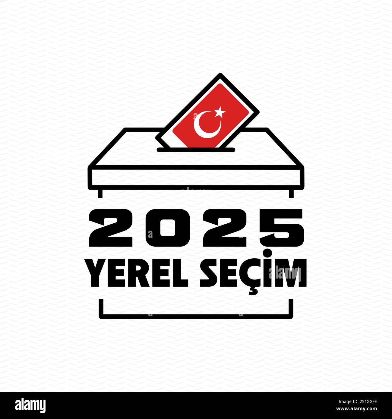 Campagne électorale locale turque 2025 : Türkiye Yerel seçimi kampanyası en turc. Élections municipales Illustration de Vecteur