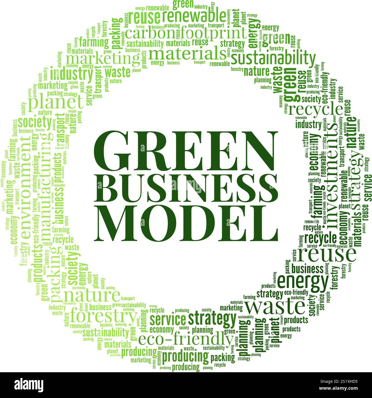 Modèle commercial vert conception conceptuelle de nuage de mots isolé sur fond blanc. Illustration de Vecteur