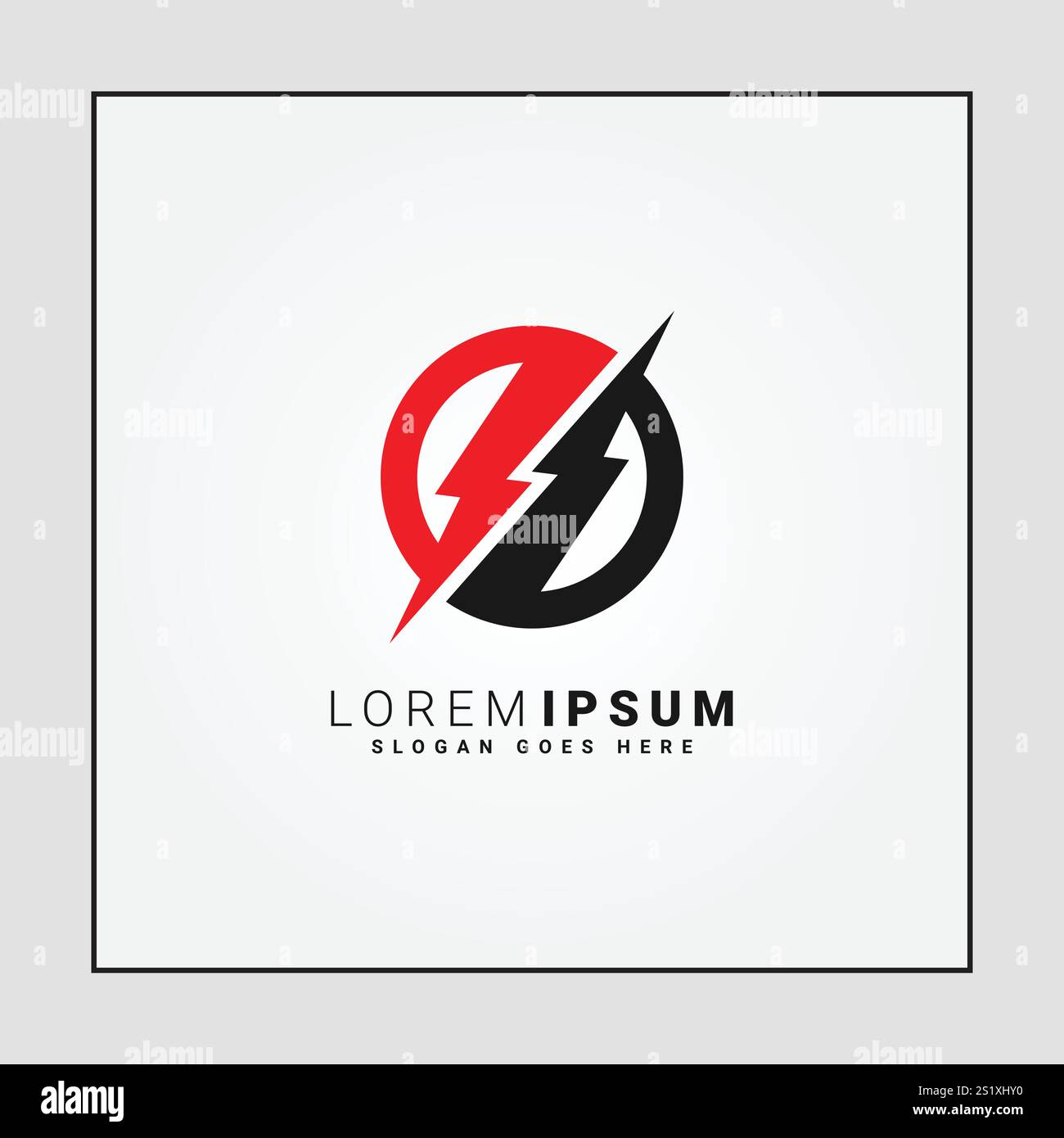 Conception de logo de puissance électrique avec icône Lightning Bolt Illustration de Vecteur