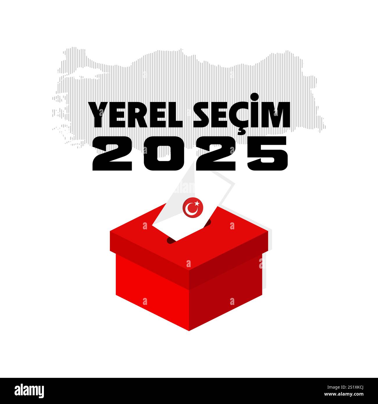Campagne électorale locale turque 2025 : Türkiye Yerel seçimi kampanyası en turc. Élections municipales Illustration de Vecteur