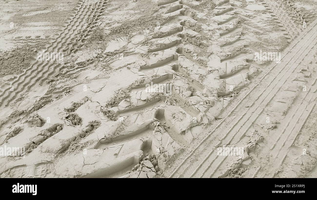 Voie de roue sur le fond de sable blanc Banque D'Images