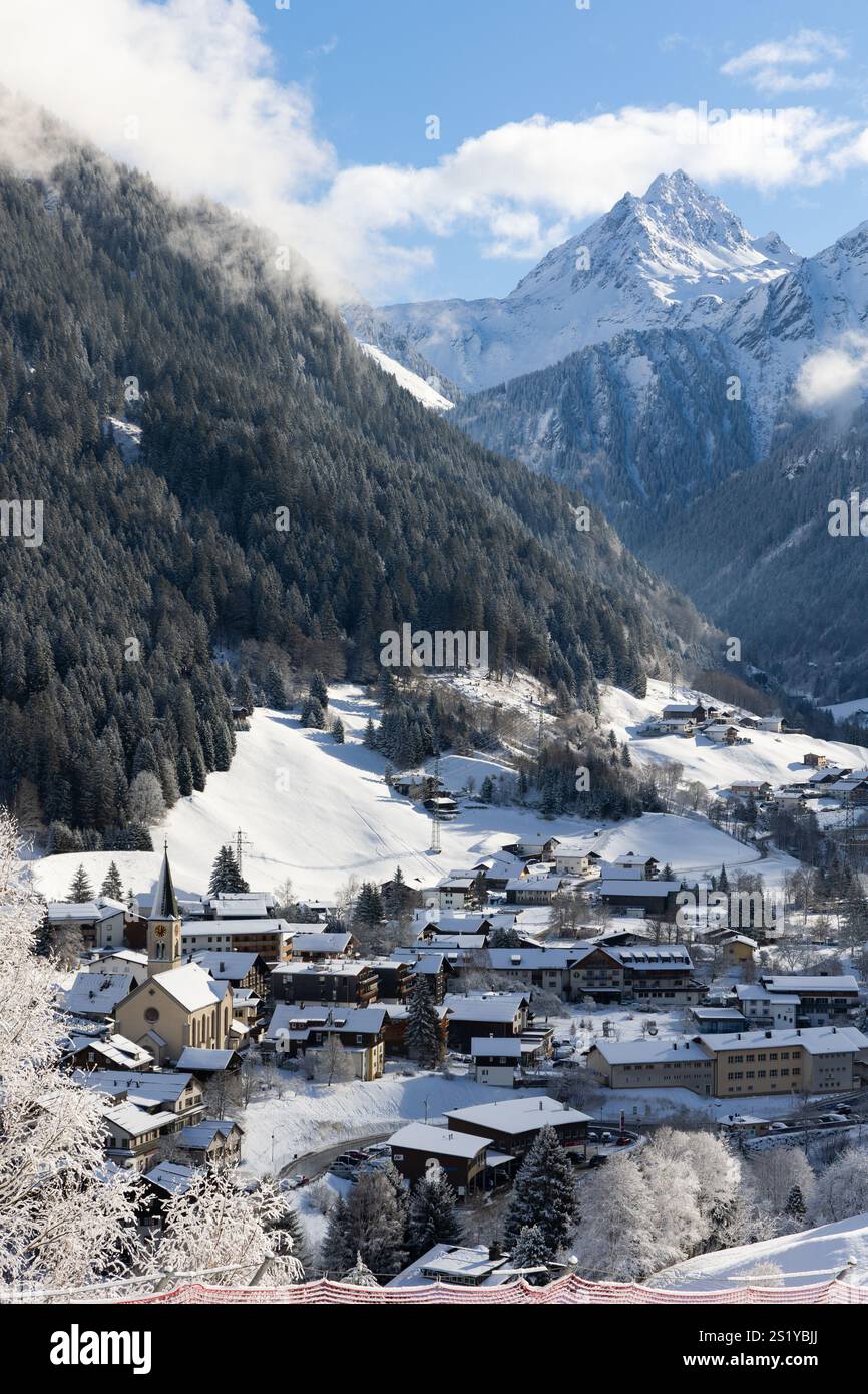 Gaschurn, Autriche en hiver Banque D'Images
