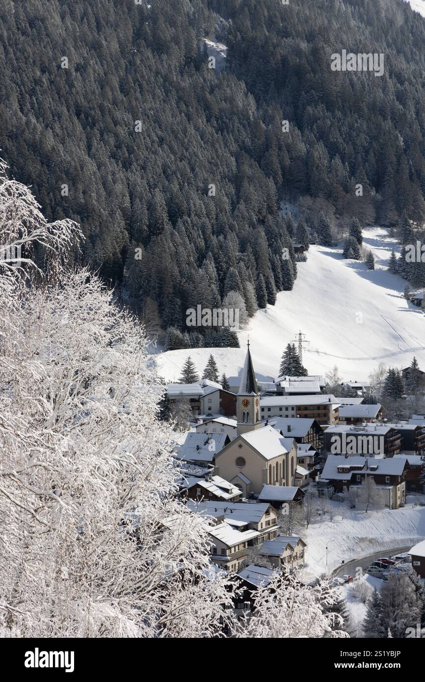 Gaschurn, Autriche en hiver Banque D'Images