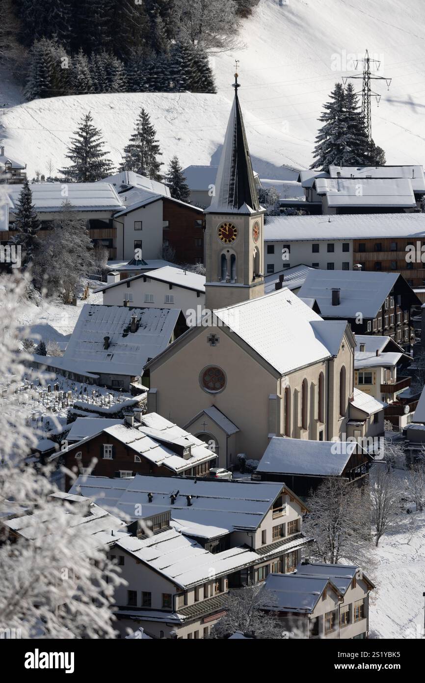 Gaschurn, Autriche en hiver Banque D'Images