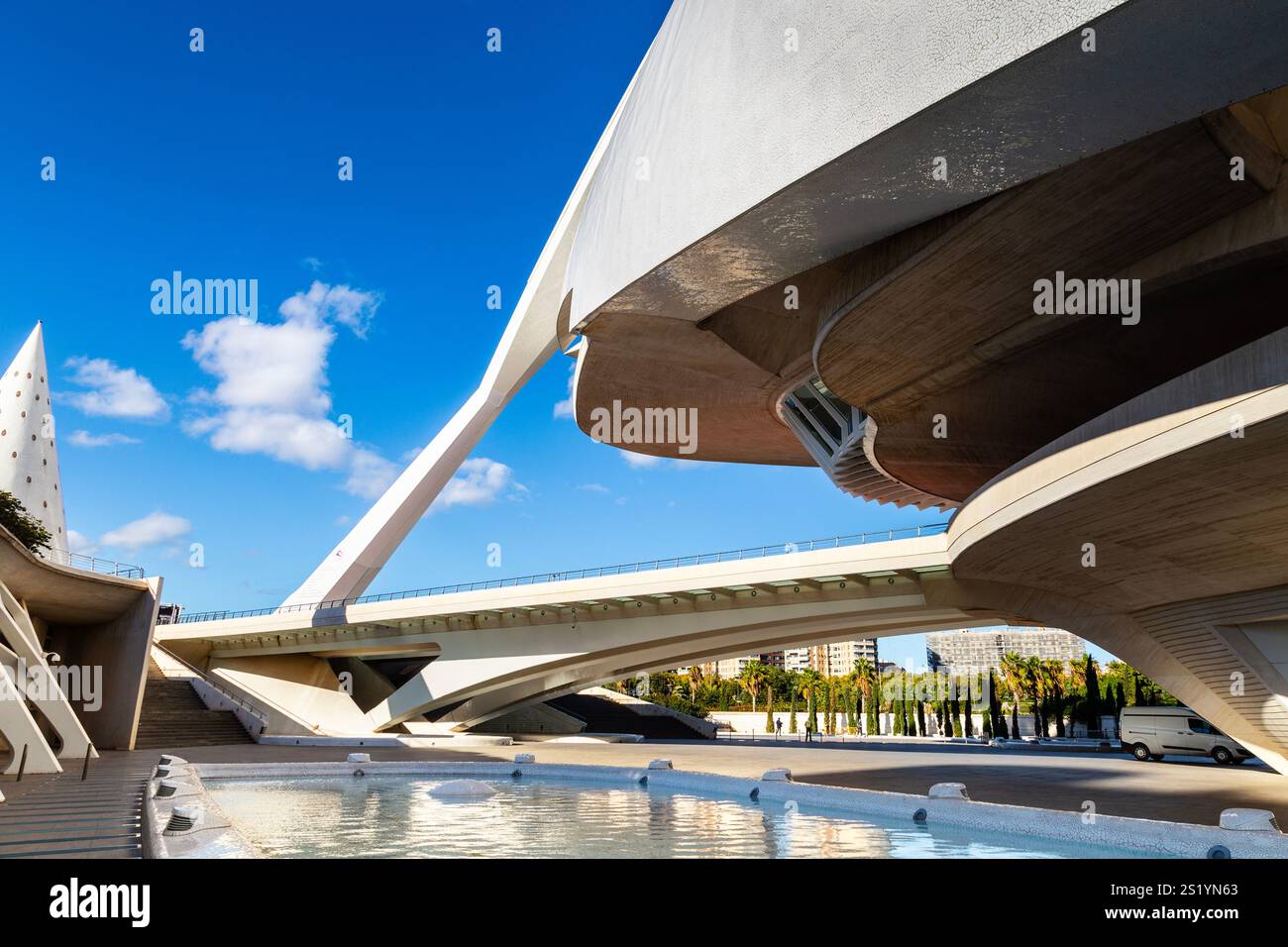 Futuriste Queen Sofía Palais des Arts dans la Cité des Arts et des Sciences, Valence, Espagne Banque D'Images Futuriste Queen Sofía Palais des Arts dans la Cité des Arts et des Sciences, Valence, Espagne Banque D'Images