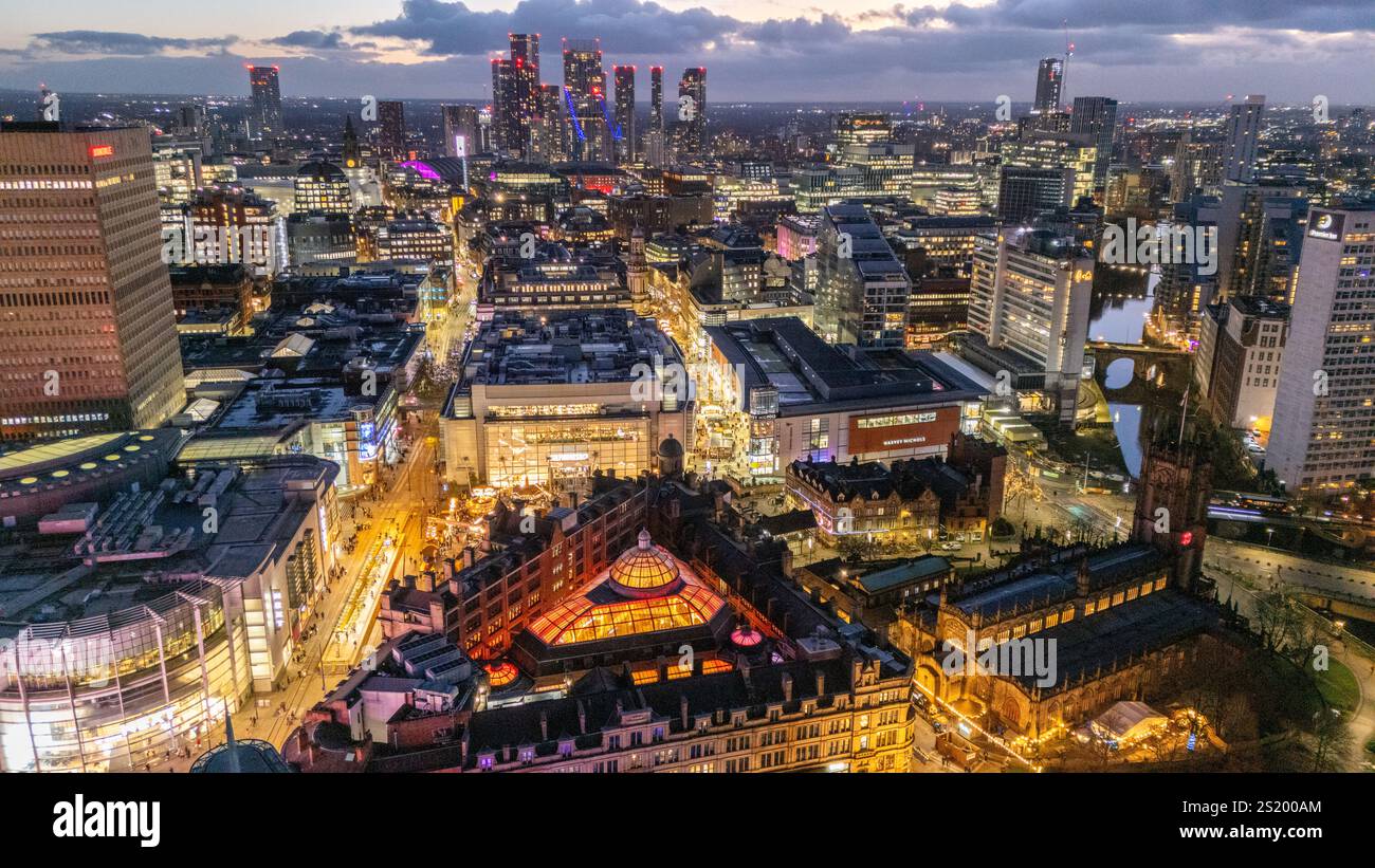 Photos aériennes du toit et du dôme du triangle d'échange de maïs DE MANCHESTER Banque D'Images