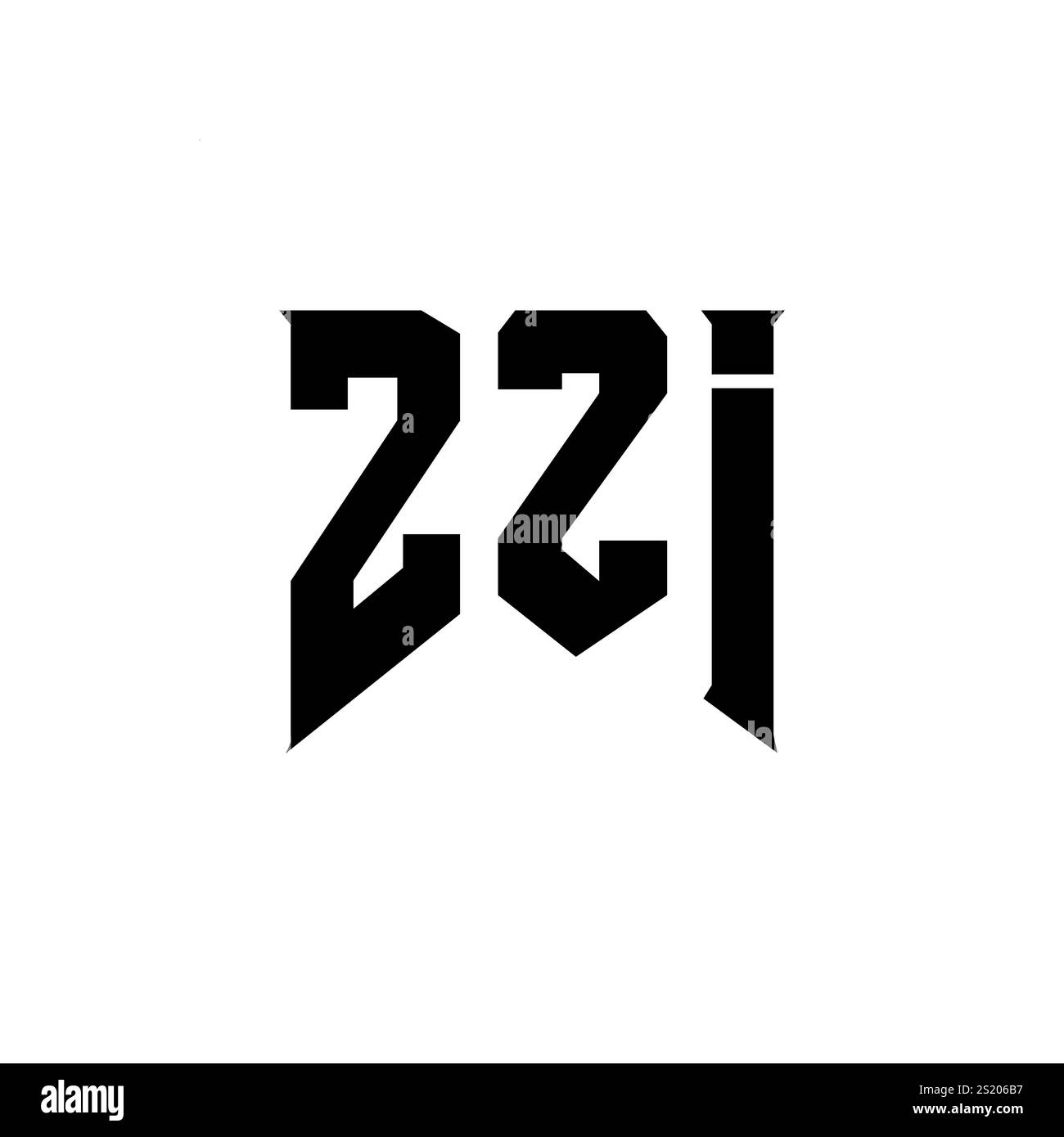 Conception de logo de lettre ZZI pour la société de technologie. Combinaison de couleurs noir et blanc de conception de logo ZZI. Logo ZZI, vecteur ZZI, design ZZI, icône ZZI, alph ZZI Illustration de Vecteur