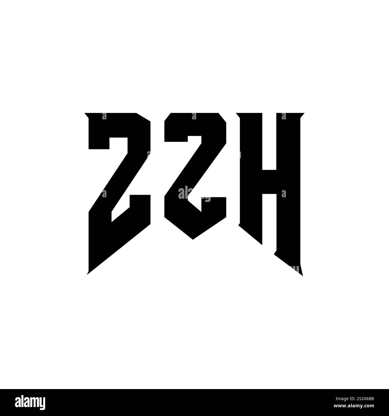 Conception de logo de lettre ZZH pour la société de technologie. Combinaison de couleurs noir et blanc de conception de logo ZZH. Logo ZZH, vecteur ZZH, conception ZZH, icône ZZH, alph ZZH Illustration de Vecteur