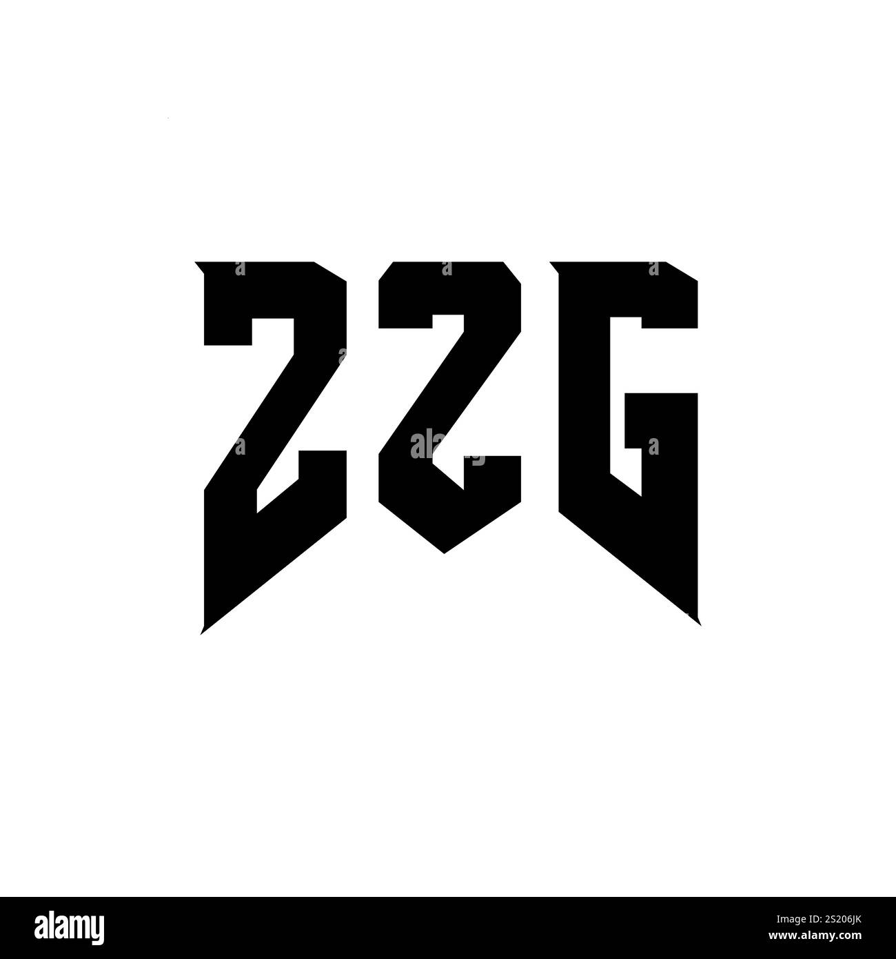 Conception de logo de lettre ZZG pour la société de technologie. Combinaison de couleurs noir et blanc de conception de logo ZZG. Logo ZZG, vecteur ZZG, conception ZZG, icône ZZG, alph ZZG Illustration de Vecteur