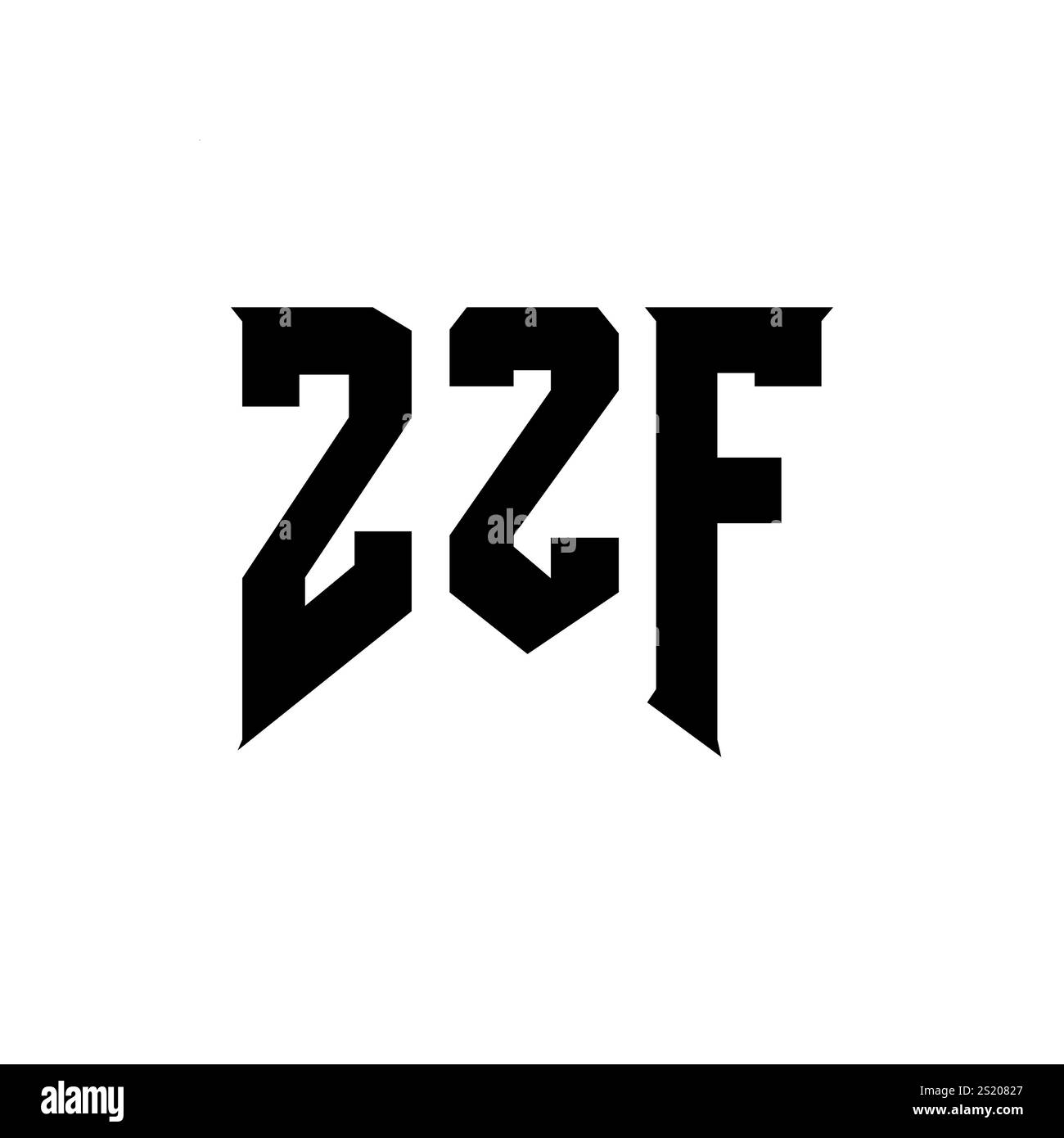 Conception de logo de lettre ZZF pour la société de technologie. Combinaison de couleurs noir et blanc de conception de logo ZZF. Logo ZZF, vecteur ZZF, conception ZZF, icône ZZF, alph ZZF Illustration de Vecteur