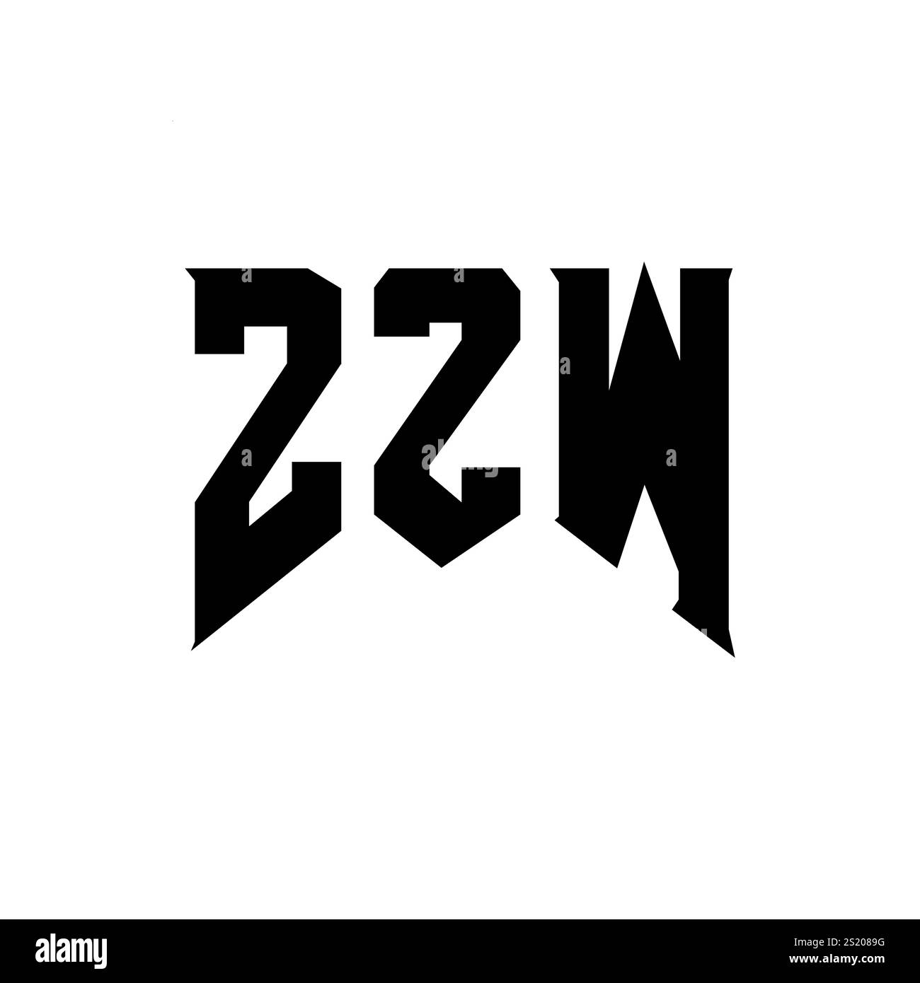 Conception de logo de lettre ZZW pour la société de technologie. Combinaison de couleurs noir et blanc de conception de logo ZZW. Logo ZZW, vecteur ZZW, conception ZZW, icône ZZW, alph ZZW Illustration de Vecteur