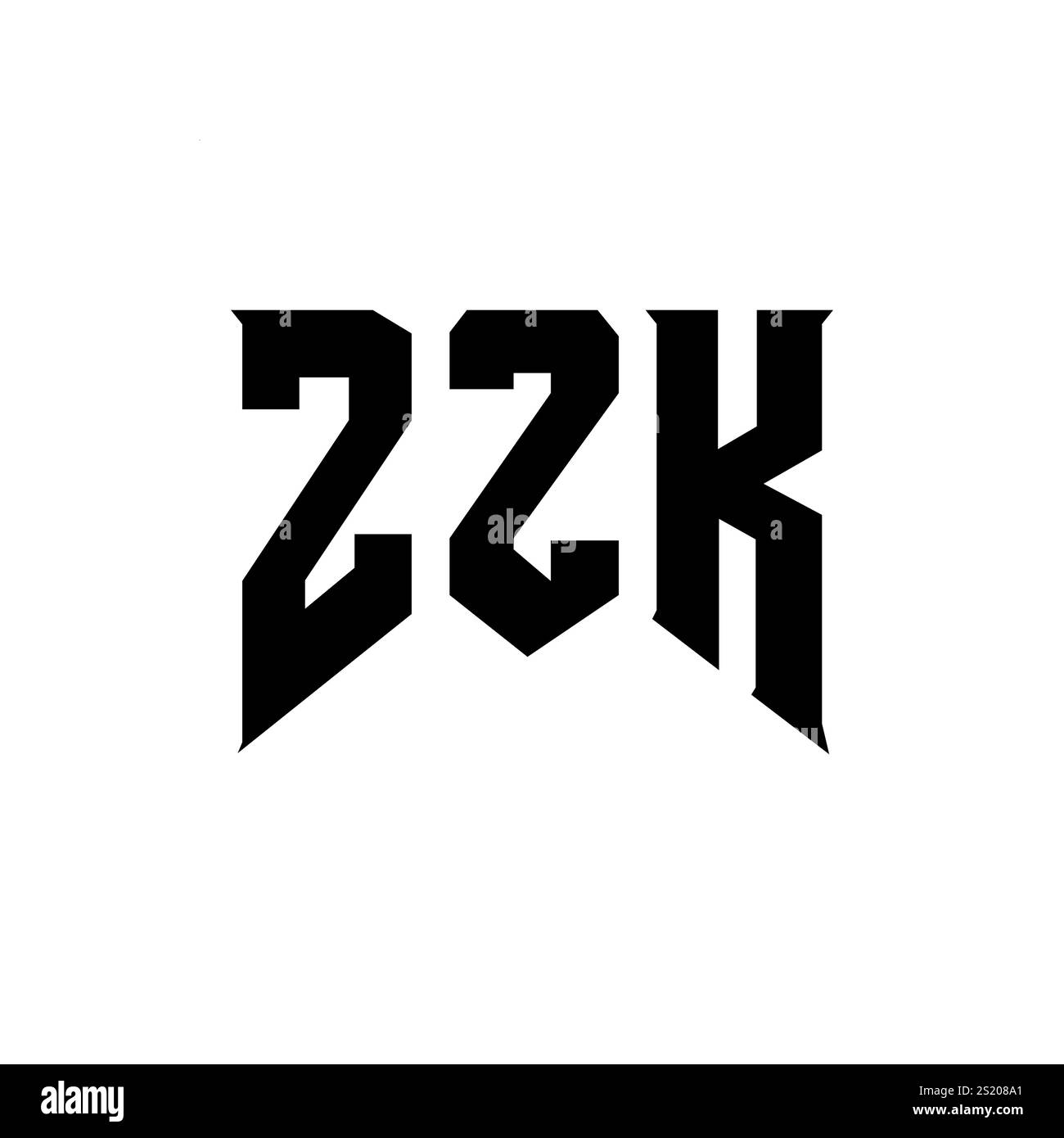 Conception de logo de lettre ZZK pour la société de technologie. Combinaison de couleurs noir et blanc de conception de logo ZZK. Logo ZZK, vecteur ZZK, conception ZZK, icône ZZK, alph ZZK Illustration de Vecteur