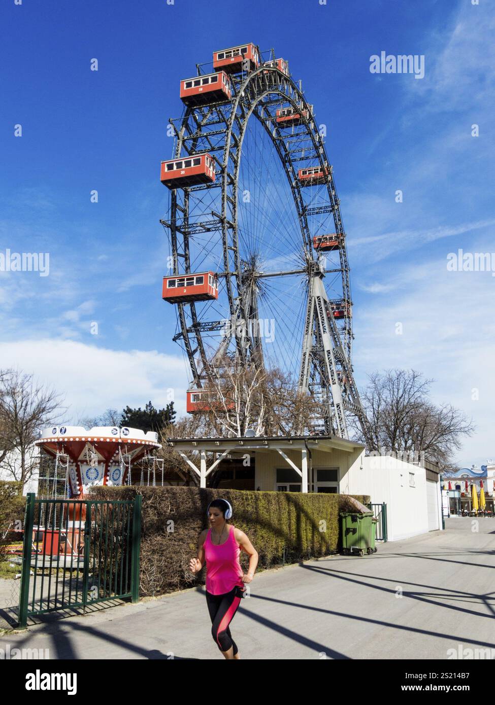 La Grande roue géante de Vienne est l'un des monuments de la ville d'Autriche Banque D'Images