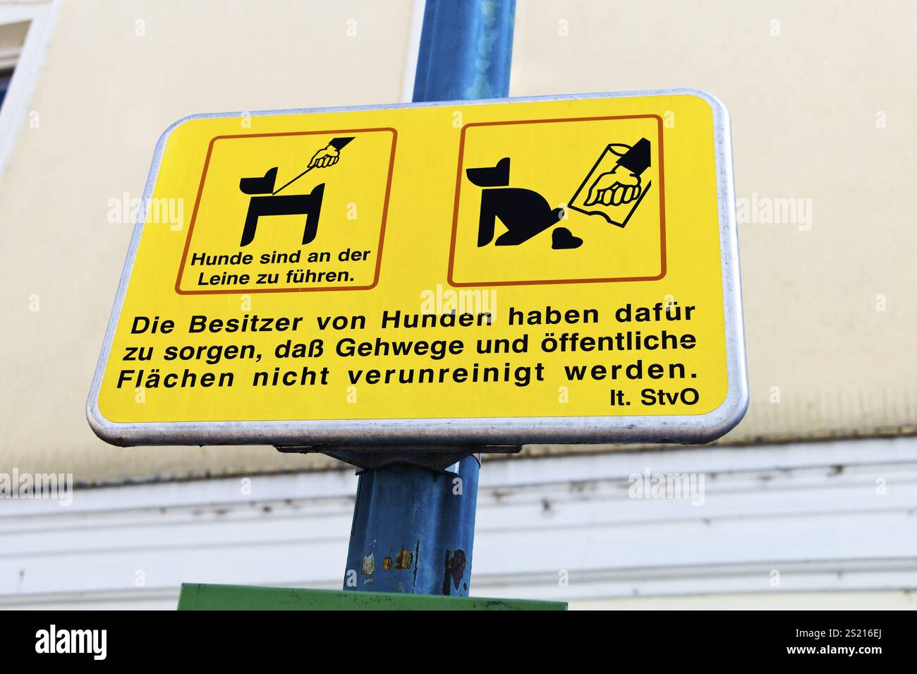 Signe, chiens, propreté dans la ville d'Autriche Banque D'Images
