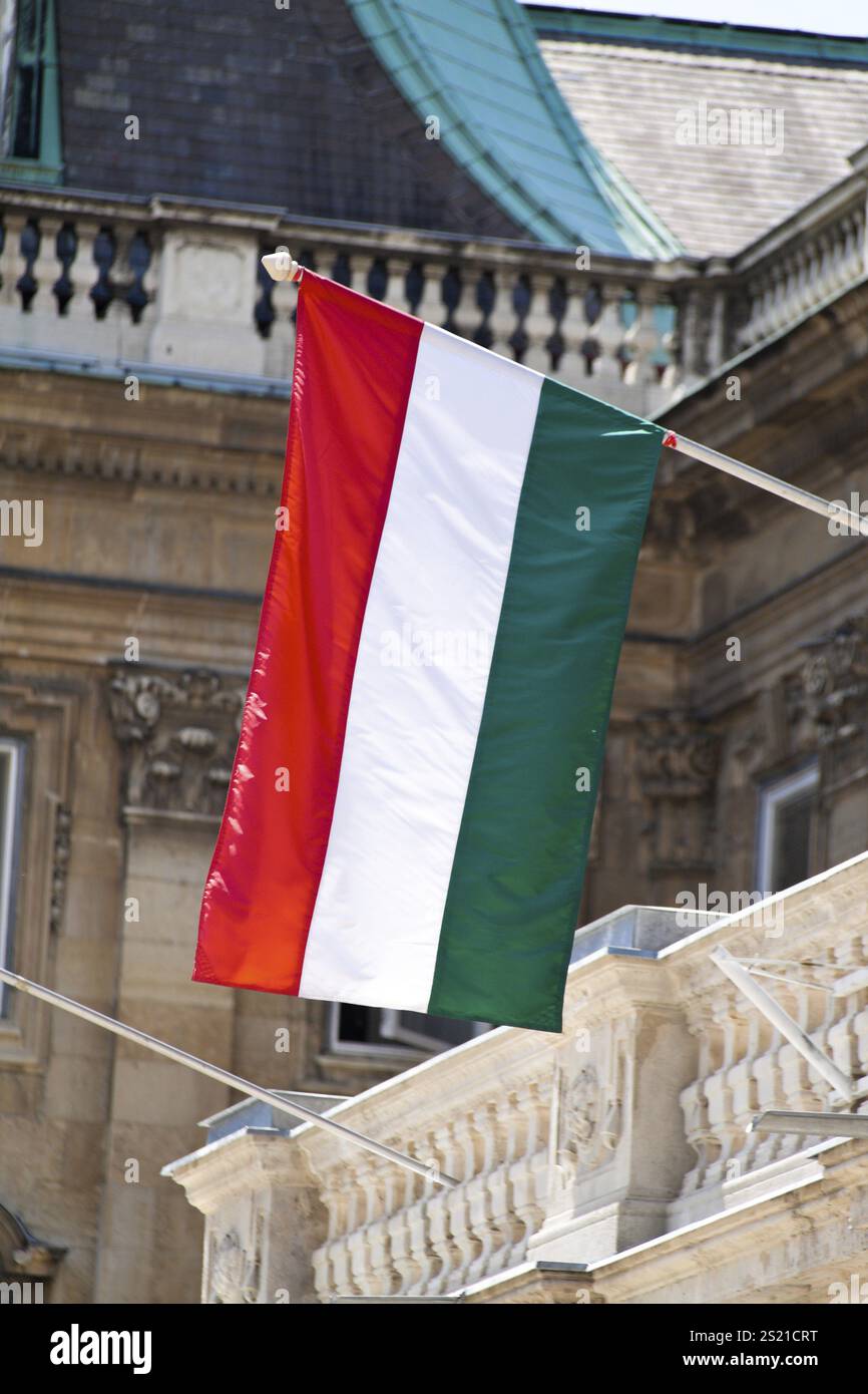 Le drapeau national hongrois dans ses couleurs rouge-blanc-vert Autriche Banque D'Images