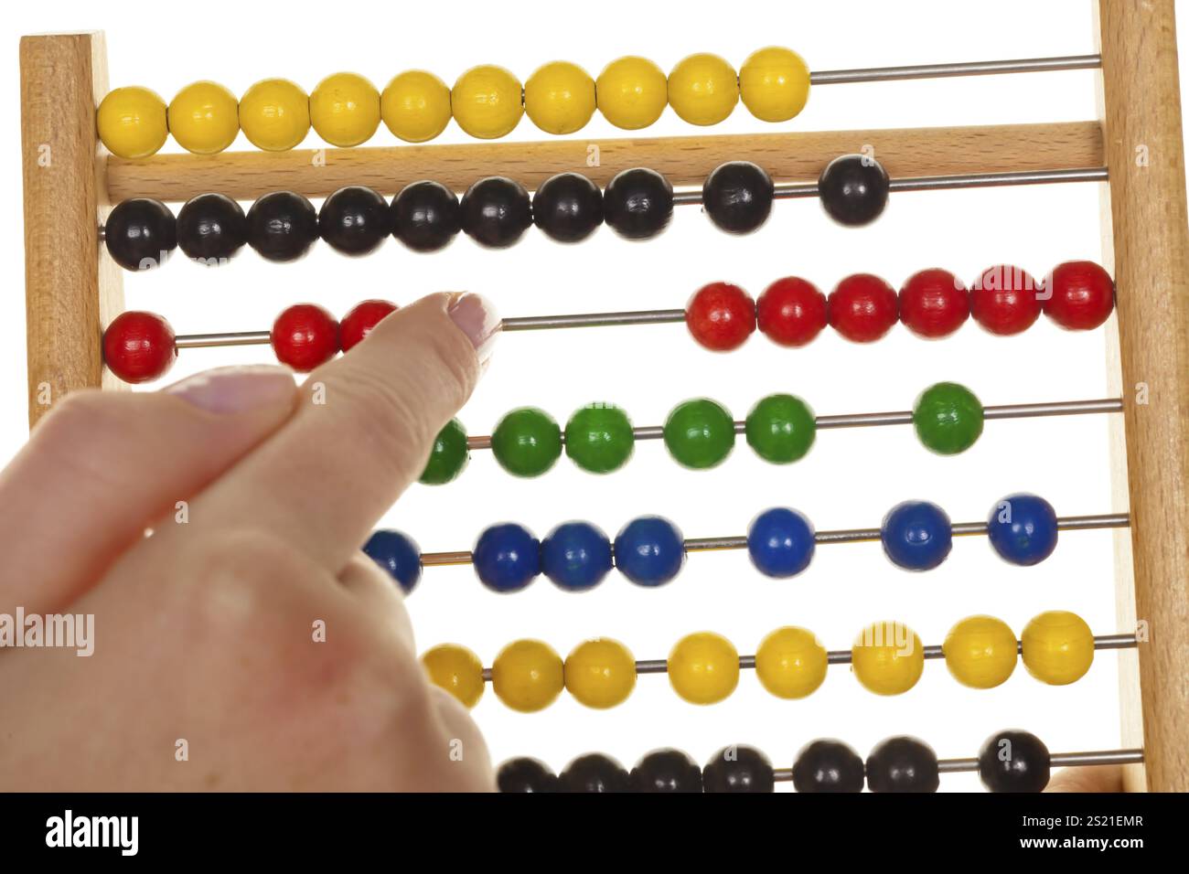 Un boulier pour apprendre les mathématiques. Sur fond blanc Autriche Banque D'Images