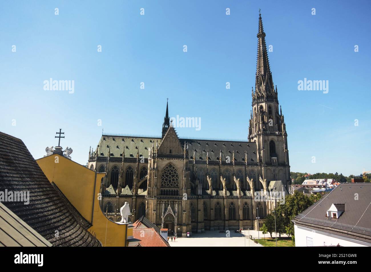 La nouvelle cathédrale de Linz, Autriche. Autriche Banque D'Images