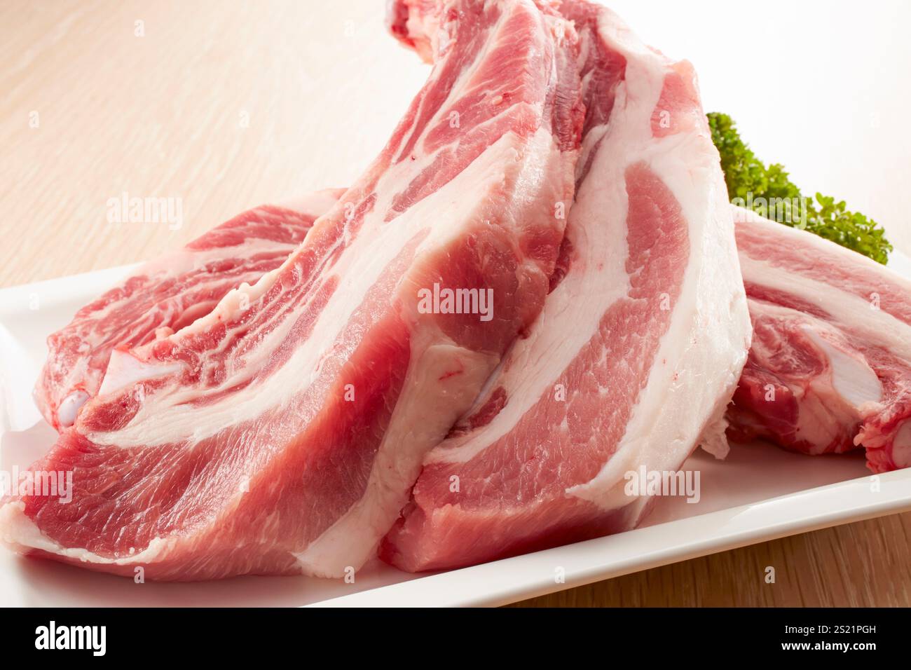 Côtes levées de porc Banque D'Images