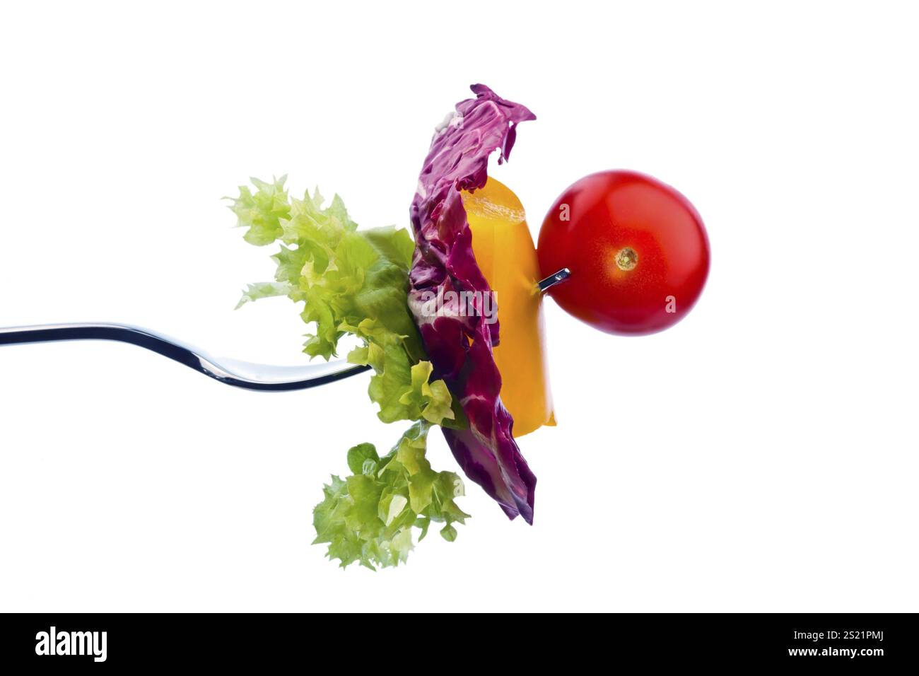 Salade et légumes sur une fourchette. Nutrition saine avec des aliments biologiques Autriche Banque D'Images