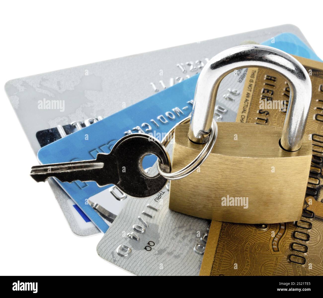 Sécurité pour cartes de crédit. Symbole avec verrou Banque D'Images