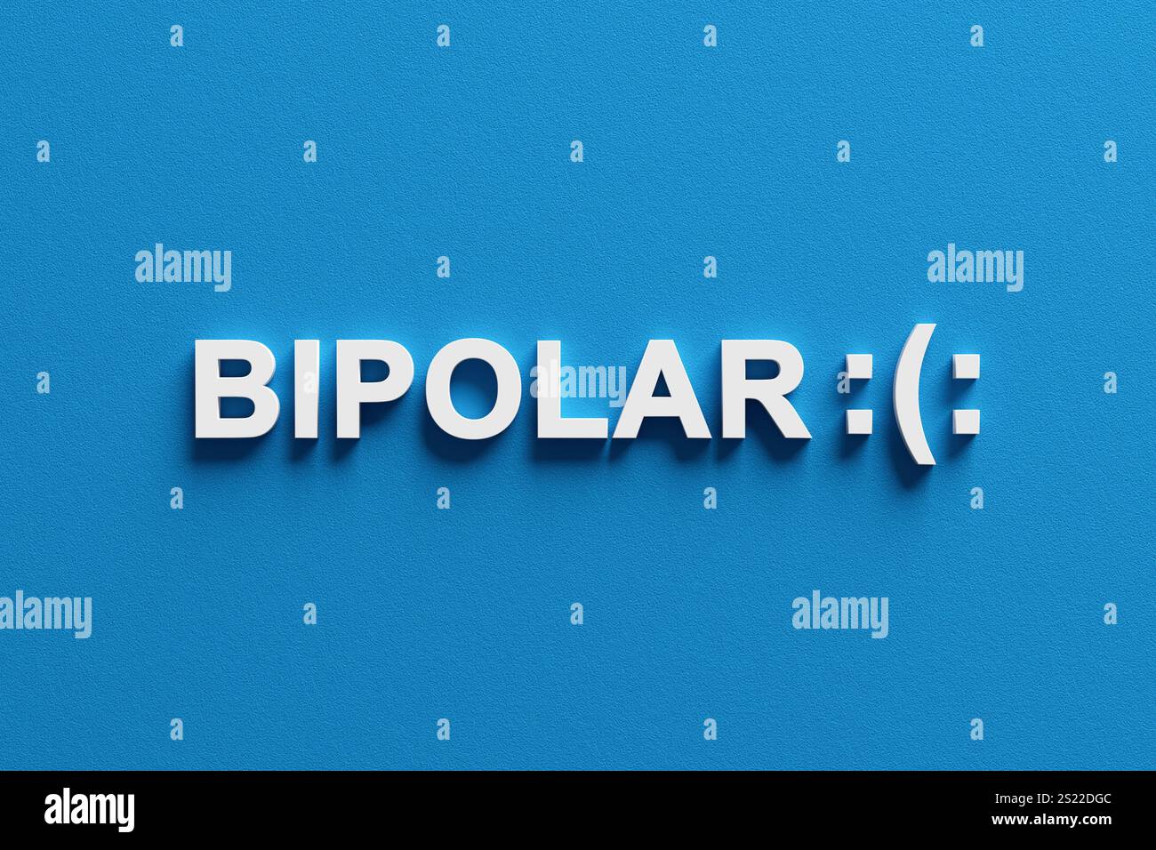 Concept de trouble bipolaire avec un symbole équilibrant entre un visage heureux et triste, représentant l'instabilité émotionnelle et les sautes d'humeur de la condition Banque D'Images