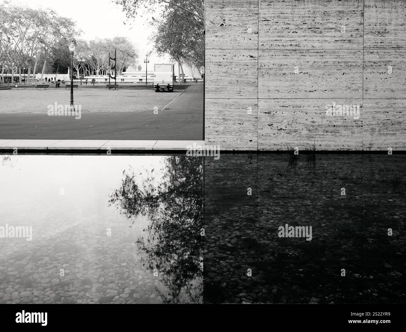 Pavillon de Barcelone par Mies Van Der Rohe Banque D'Images