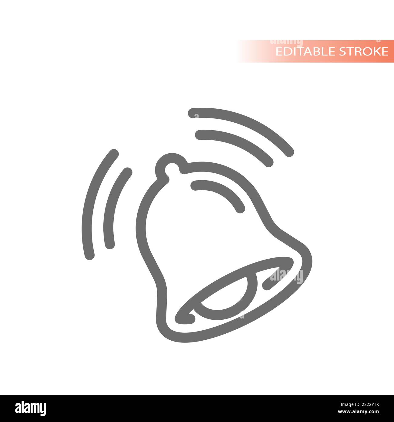 Sonnerie de rappel. Icône de vecteur de ligne de cloche de notification. Illustration de Vecteur