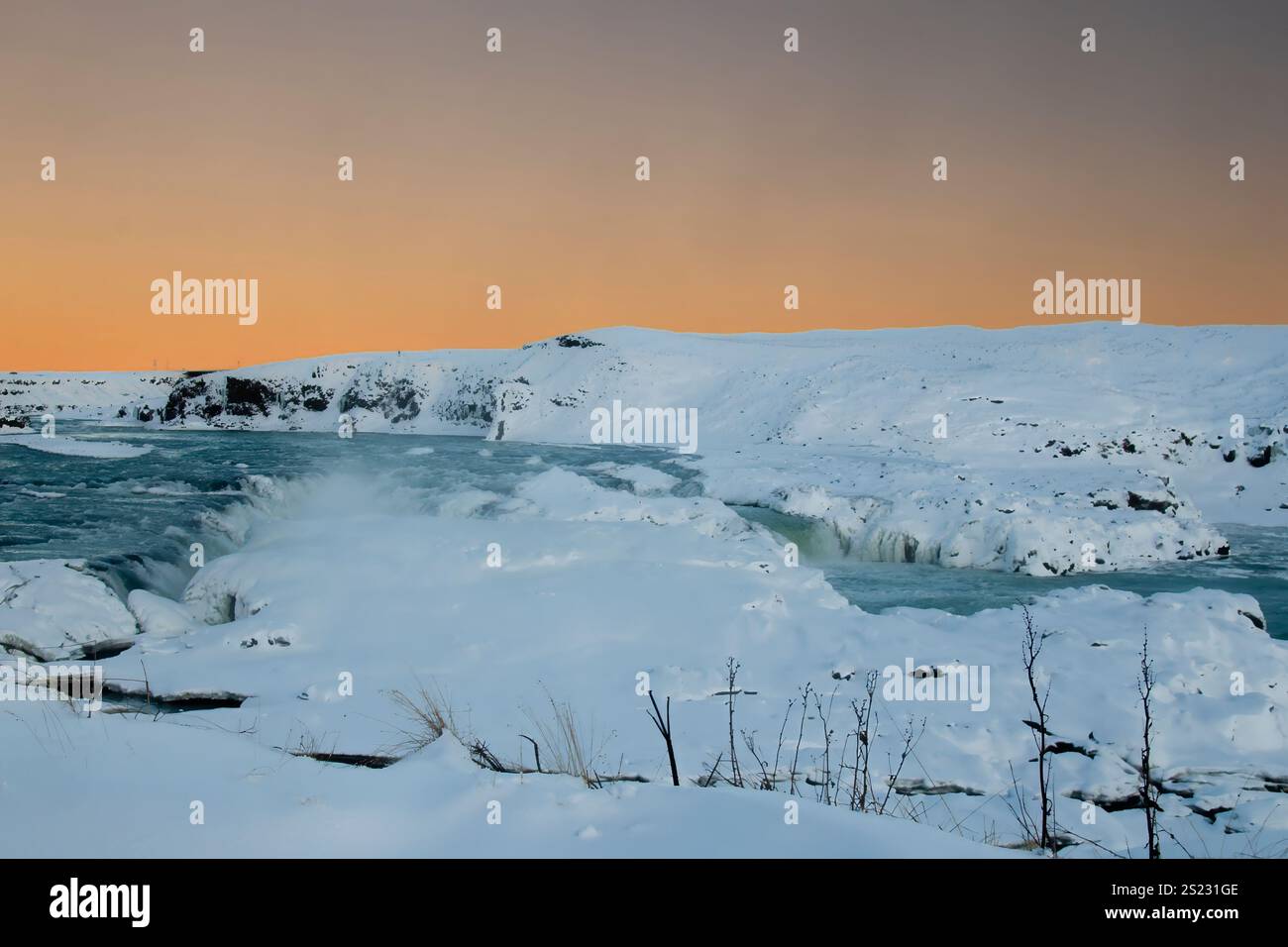 Chutes d'Islande en janvier Banque D'Images