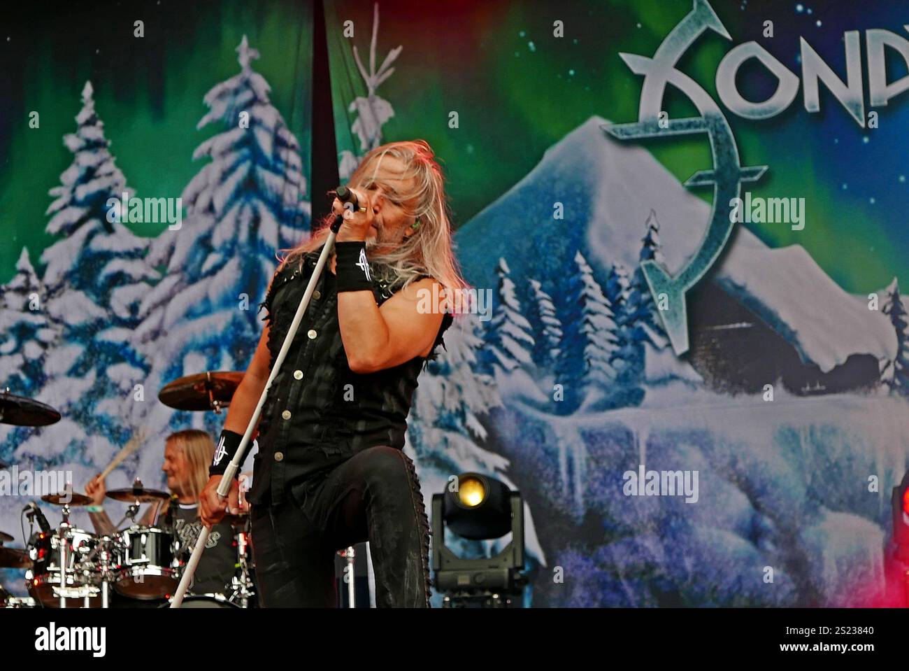 Motocultor Festival, Sonata Artica, Tony Kakko Singer, Carhaix, Morbihan, Bretagne, France, Europe Banque D'Images
