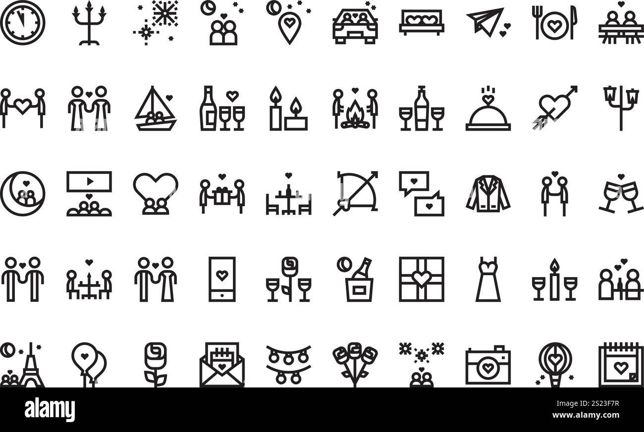 Collection d'icônes vectorielles de haute qualité avec contour modifiable. Idéal pour les projets professionnels et créatifs. Illustration de Vecteur