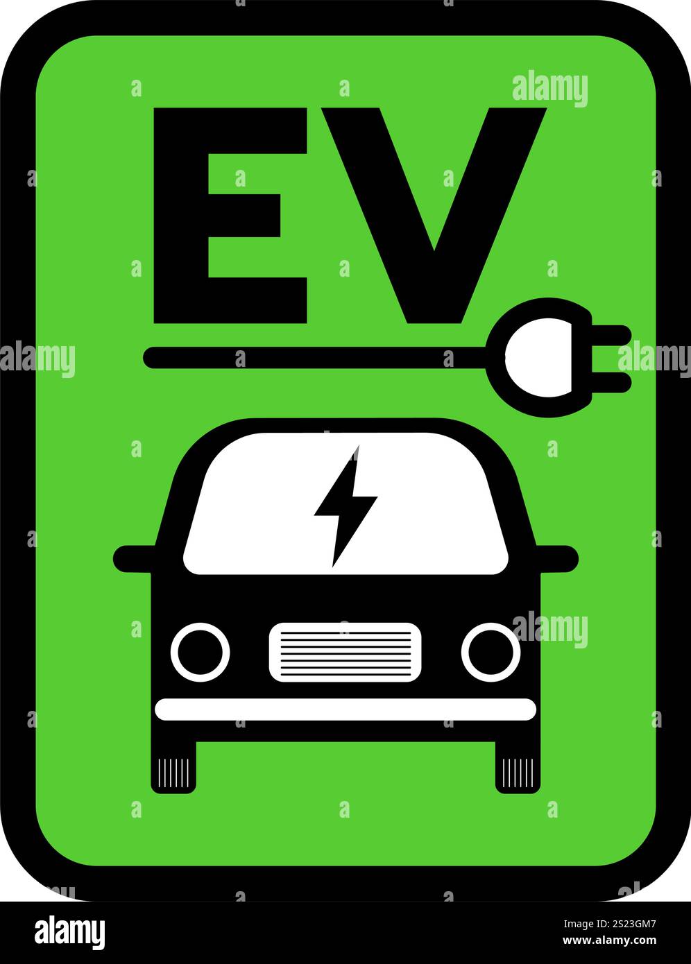 Voiture électrique de charge EV avec icône de prise, parking de véhicule électrique et signe de station de charge. illustration vectorielle Illustration de Vecteur