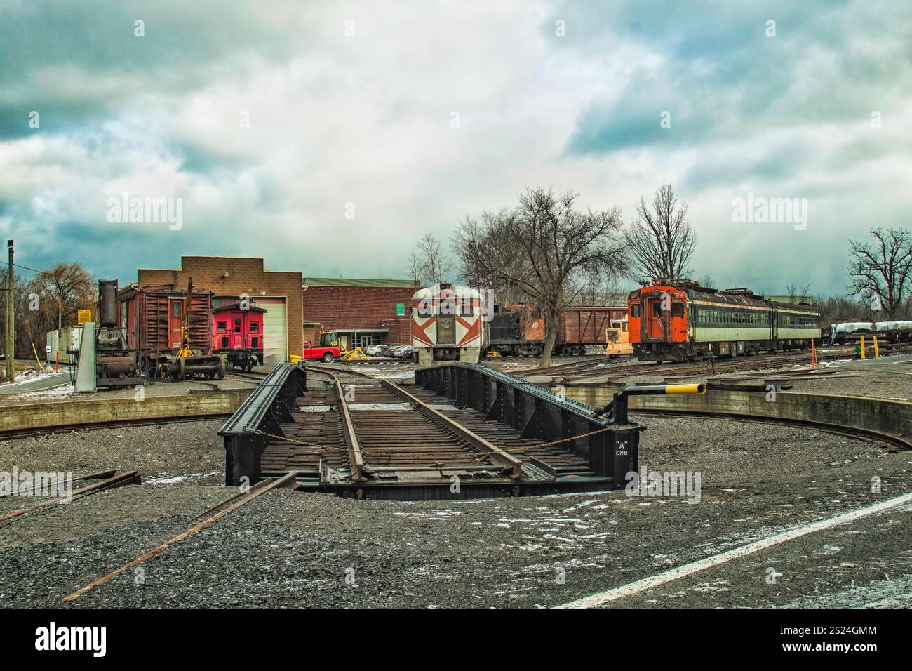 Musée du train de Montréal - vue sur la cour de train Banque D'Images