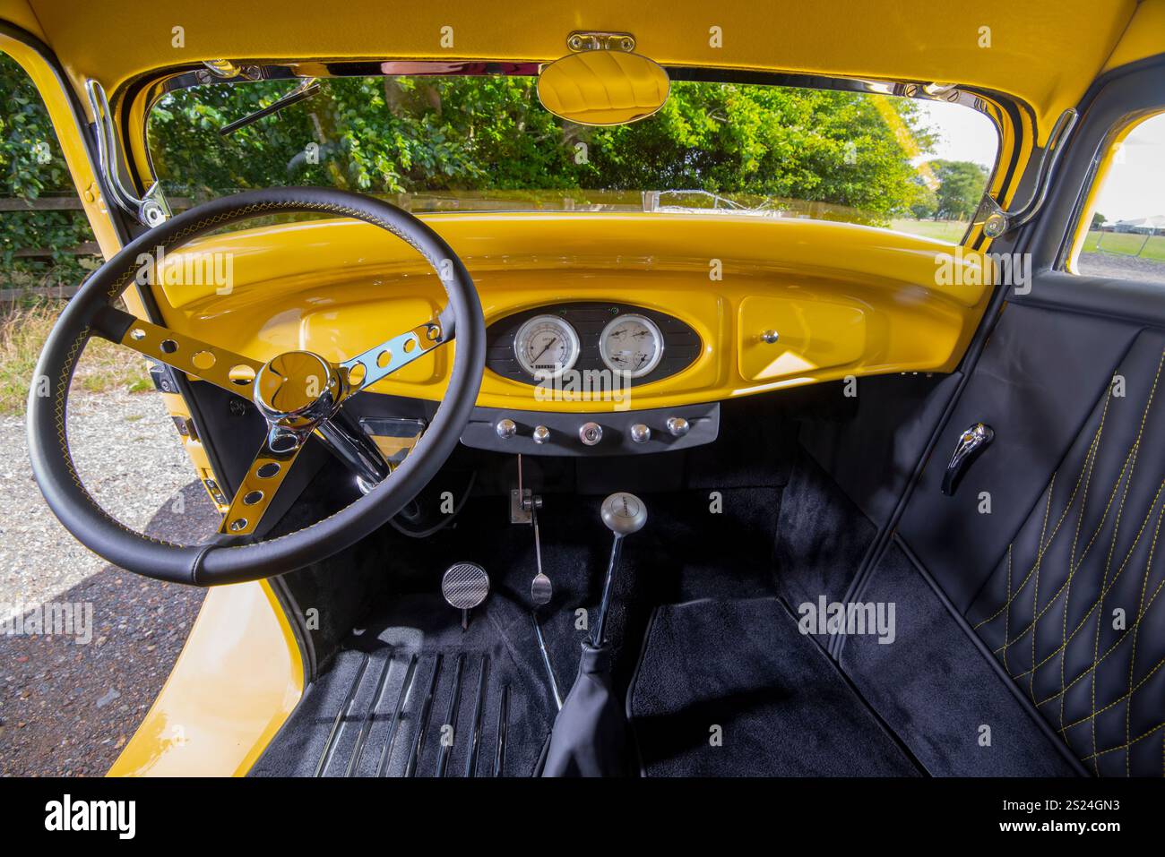Ford Model B 'Deuce Coupe' 1938 Hot Rod traditionnel avec un V8 Chevy de 5,7 litres, similaire au Hot Rod du film américain Graffiti Banque D'Images