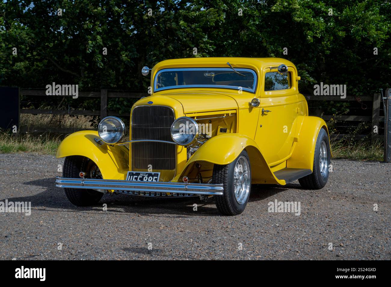 Ford Model B 'Deuce Coupe' 1938 Hot Rod traditionnel avec un V8 Chevy de 5,7 litres, similaire au Hot Rod du film américain Graffiti Banque D'Images
