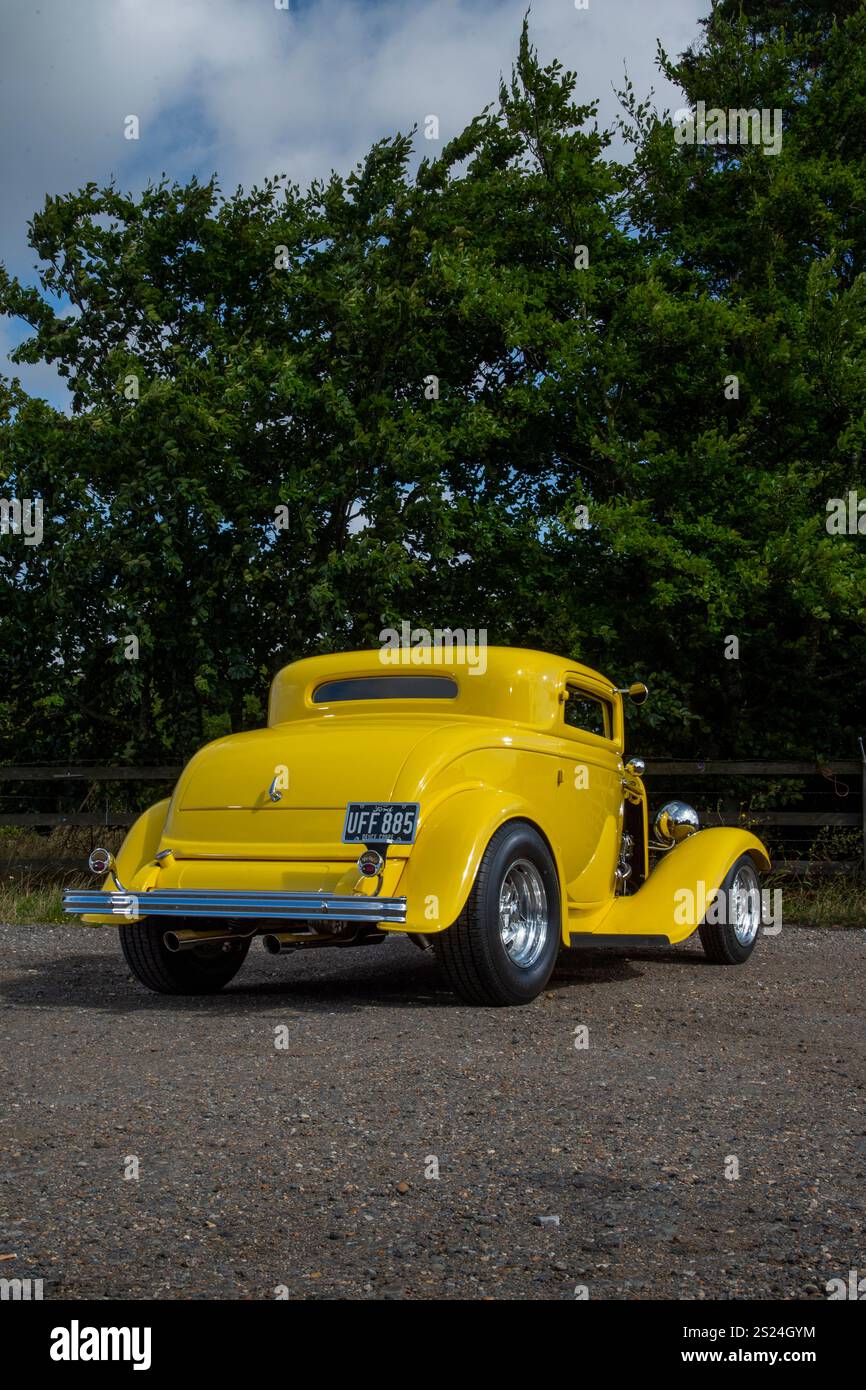 Ford Model B 'Deuce Coupe' 1938 Hot Rod traditionnel avec un V8 Chevy de 5,7 litres, similaire au Hot Rod du film américain Graffiti Banque D'Images