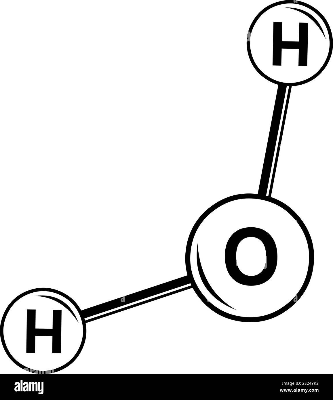Illustration vectorielle dessinant le symbole noir et blanc H2O concept de molécule d'eau Illustration de Vecteur