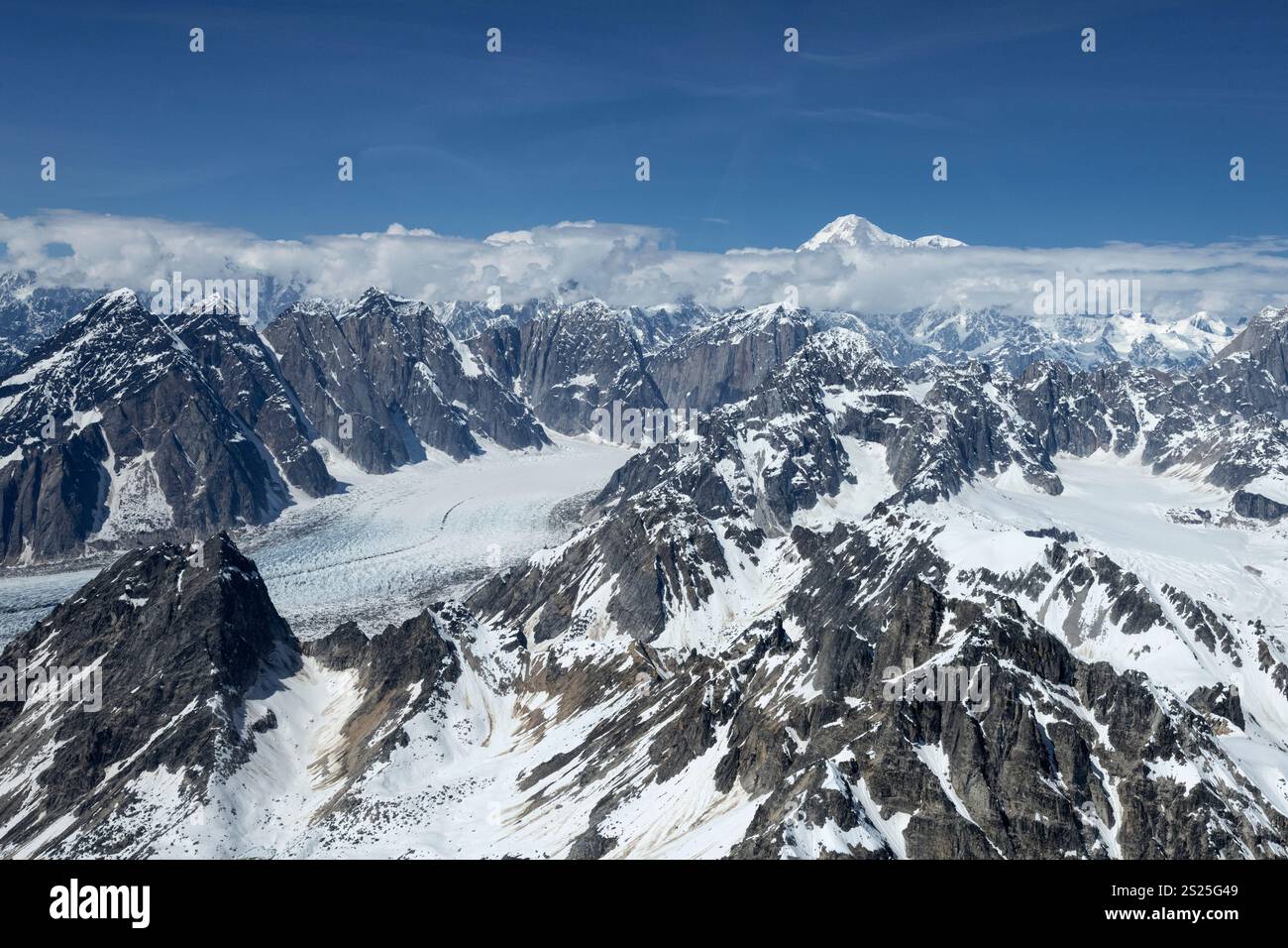Amérique du Nord ; États-Unis ; Alaska ; chaîne montagneuse de l'Alaska ; Parc national Denali; Mont Denali ; glacier Ruth Banque D'Images