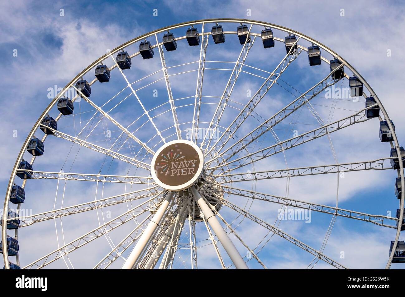 Grande roue à Navy Pier dans le centre-ville de Chicago, il Banque D'Images