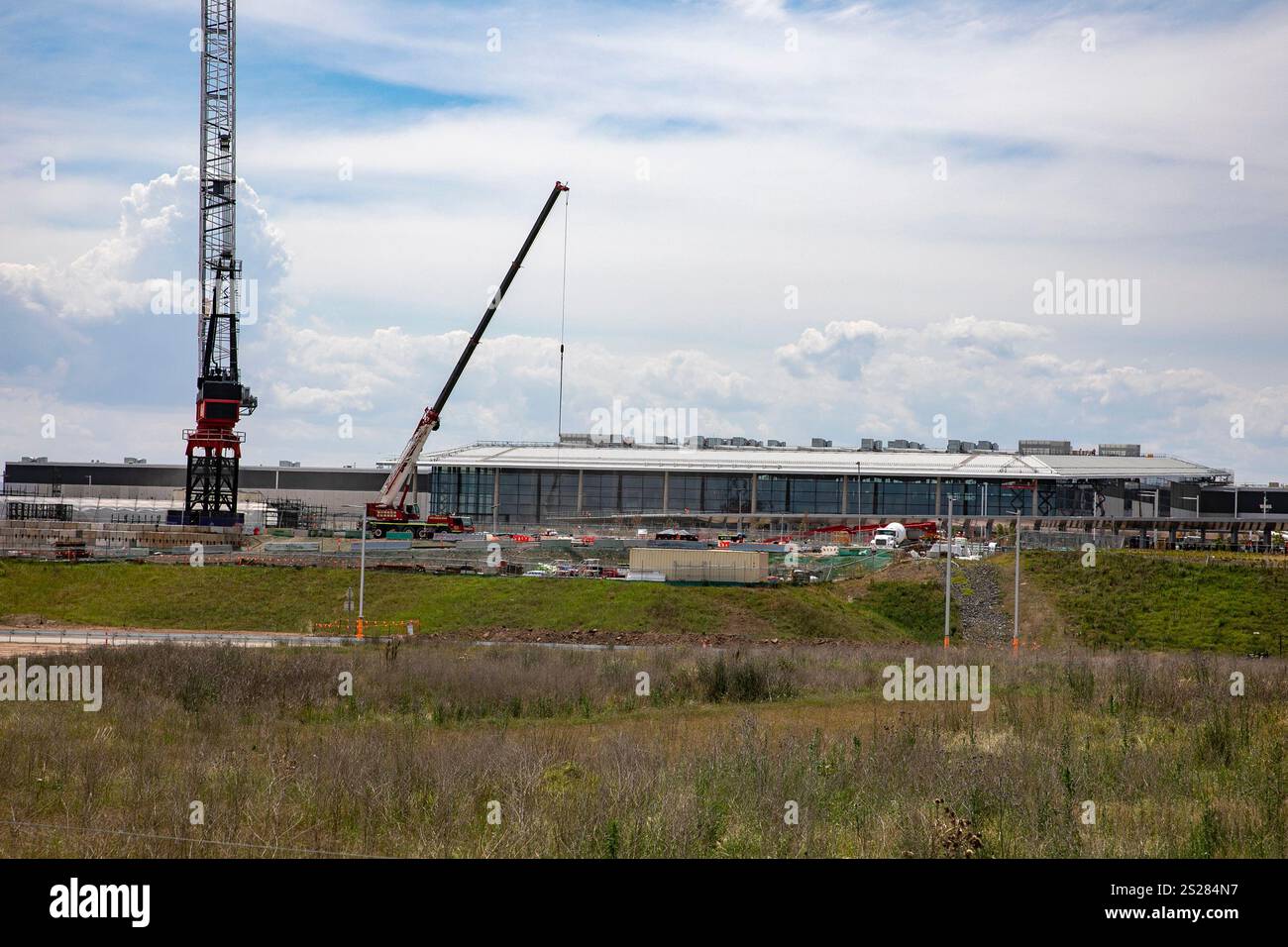Aéroport international de Sydney Ouest à Badgerys Creek à Sydney Ouest, aéroport en construction et devrait ouvrir en janvier 2026, Nouvelle-Galles du Sud, Australie Banque D'Images