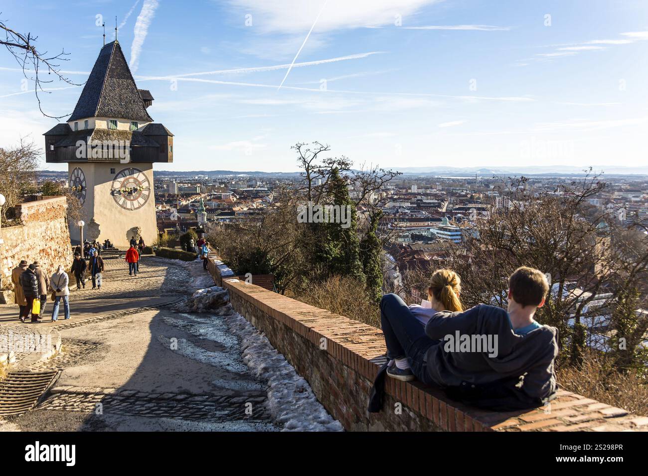 La tour de l'horloge est le repère de la ville de Graz. Capitale de Styrie en Autriche Autriche Autriche Banque D'Images