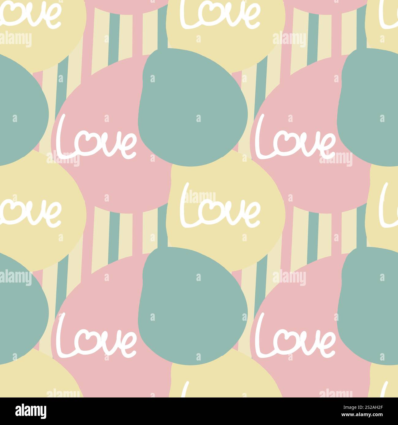 Modèle sans couture avec fond abstrait et signe d'amour Banque D'Images