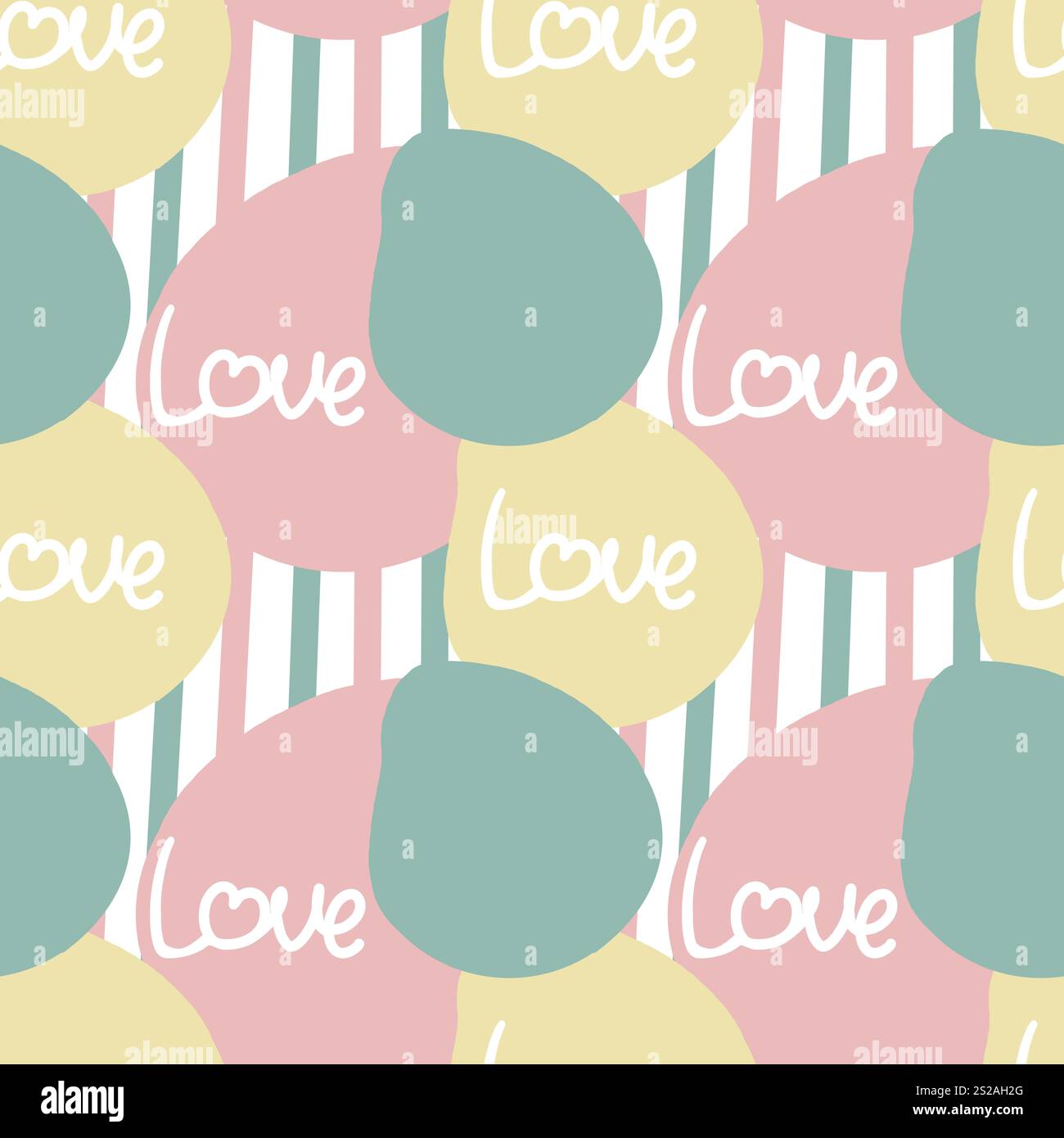 Modèle sans couture avec fond abstrait et signe d'amour Banque D'Images