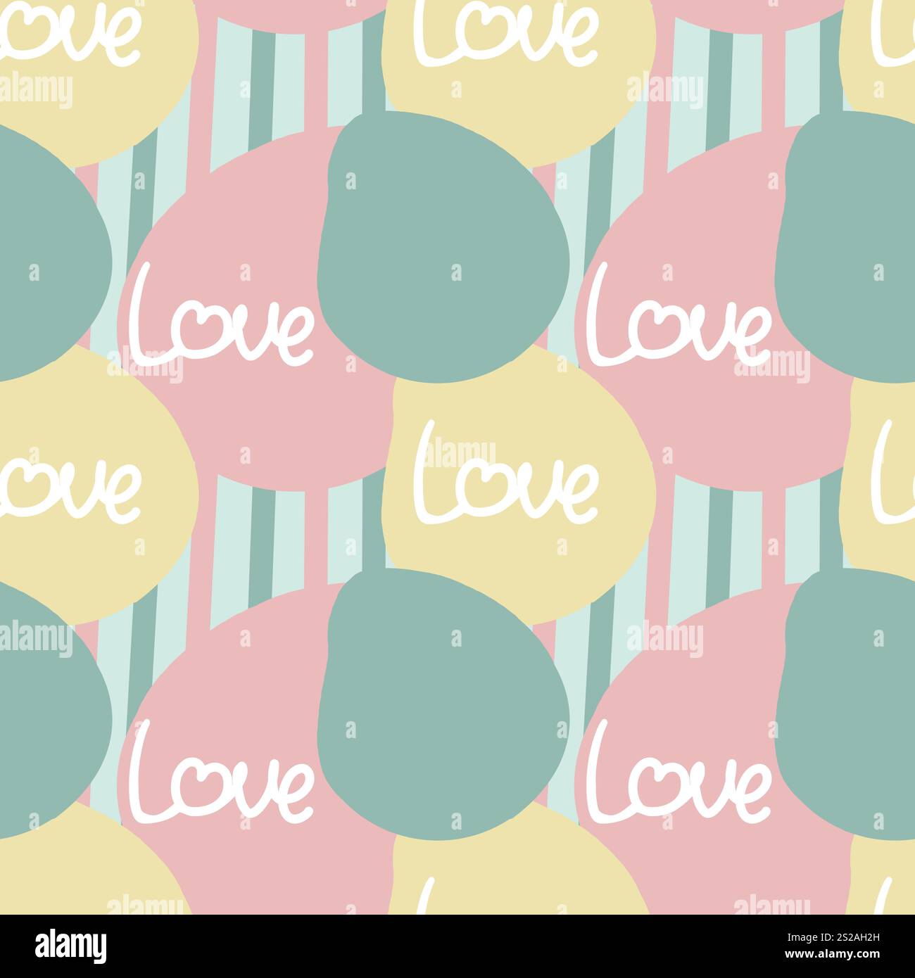 Modèle sans couture avec fond abstrait et signe d'amour Banque D'Images