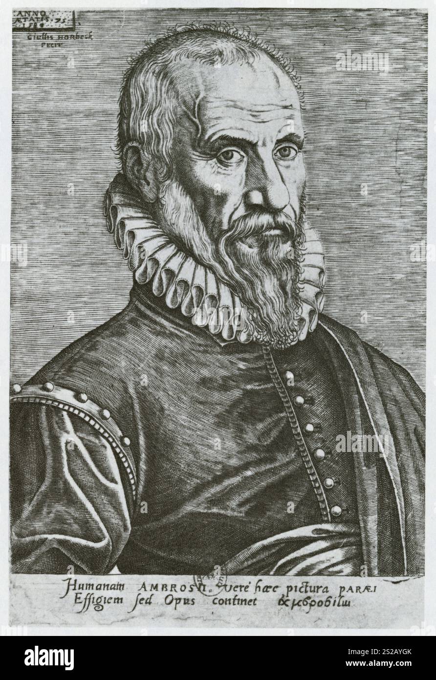 G.HORBECK. PORTRAIT D'AMBROISE PARÉ Banque D'Images